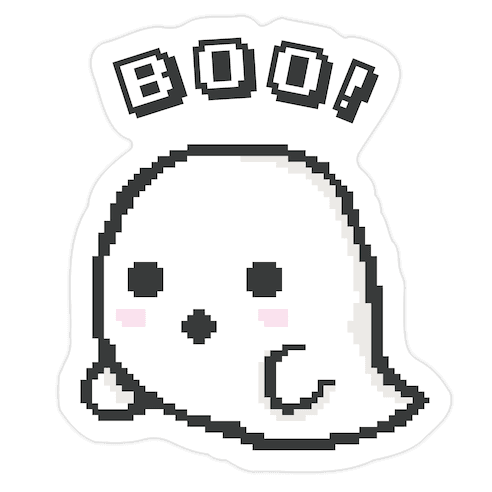 Pixel Ghost Die Cut Sticker