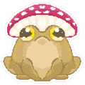 Pixelated Toad in Mushroom Hat Die Cut Sticker