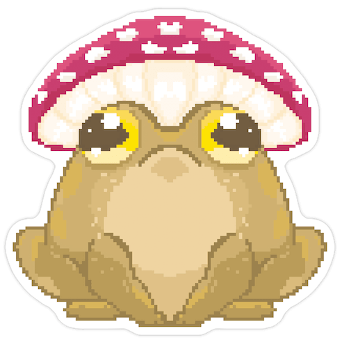 Pixelated Toad in Mushroom Hat Die Cut Sticker
