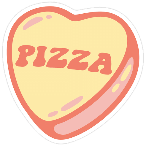 Pizza Candy Heart Die Cut Sticker