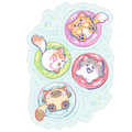 Pool Party Cats Die Cut Sticker