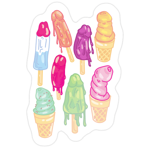 Popsicle Penises Die Cut Sticker