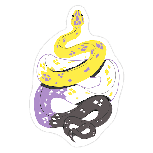 Pride Snakes: Non-binary Die Cut Sticker
