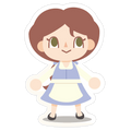 Princess Crossing Belle Parody Blue Die Cut Sticker