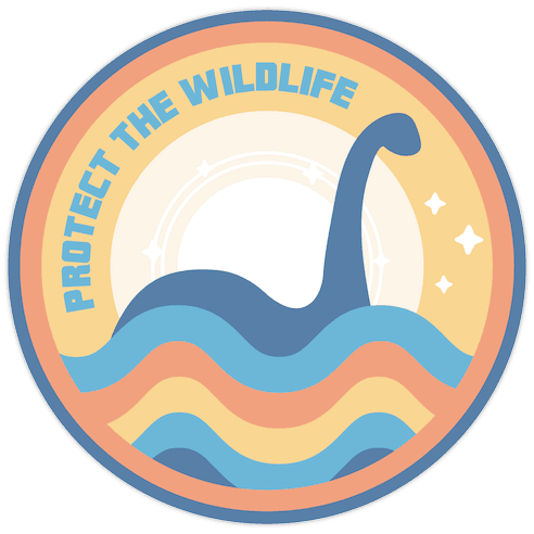 Protect The Wildlife - Nessie, Loch Ness Monster Die Cut Sticker