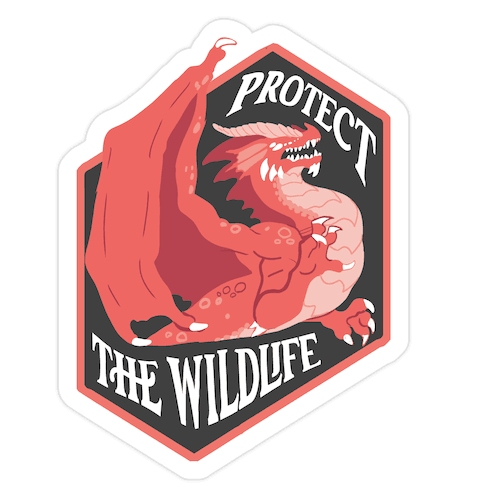 Protect The Wildlife Red Dragon Die Cut Sticker