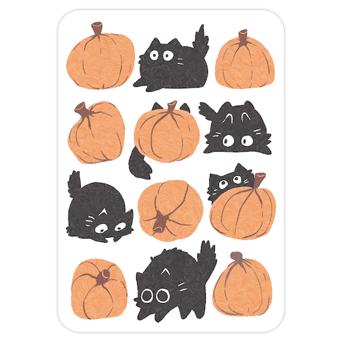 Pumpkin Cats Die Cut Sticker