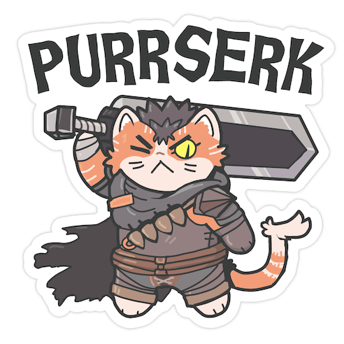 Purrserk Die Cut Sticker