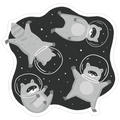 Raccoons In Space Die Cut Sticker