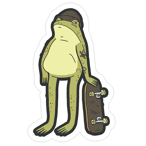 Radical Frog Skater Die Cut Sticker