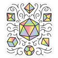 Rainbow DnD Dice Set Die Cut Sticker