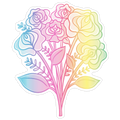 Rainbow Vulva Bouquet Die Cut Sticker