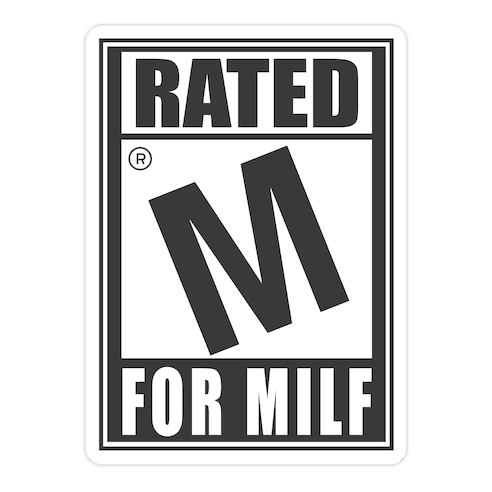 Rated M For Milf Parody Die Cut Sticker