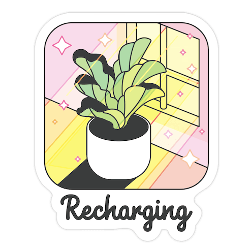 Recharging Plant Die Cut Sticker