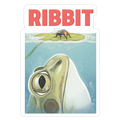 Ribbit Jaws Parody Die Cut Sticker