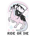 Ride or Die - Grim Reaper and Unicorn Die Cut Sticker
