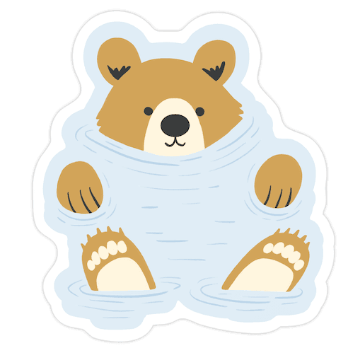 River Bear Die Cut Sticker