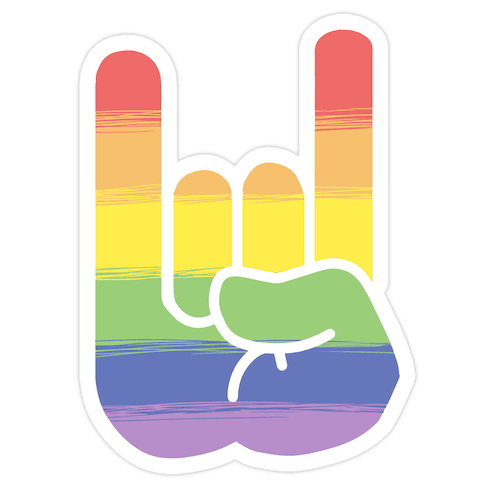 Rock On Gay Pride Die Cut Sticker