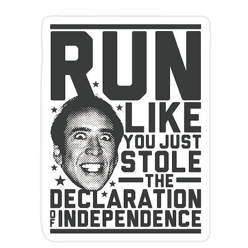 Run Like Nick Cage Die Cut Sticker