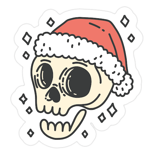 Santa Skull Die Cut Sticker