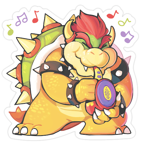 Sax-a-boom bowser Die Cut Sticker