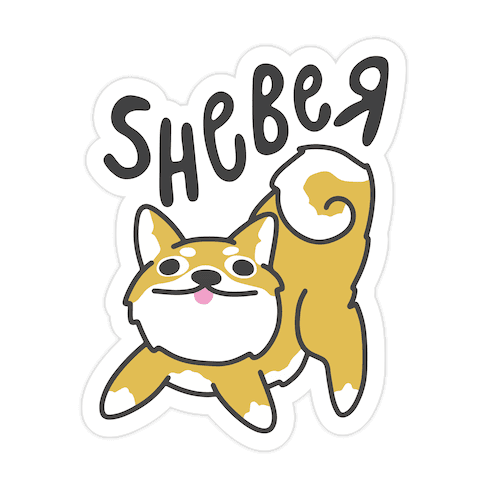 Sheber Derpy Shiba Die Cut Sticker