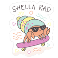 Shella Rad Crab Die Cut Sticker
