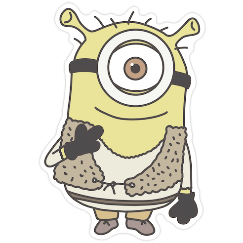 Shrek Minion Die Cut Sticker
