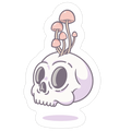 Shroom On A Skull Die Cut Sticker
