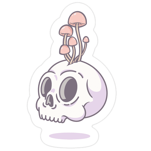 Shroom On A Skull Die Cut Sticker