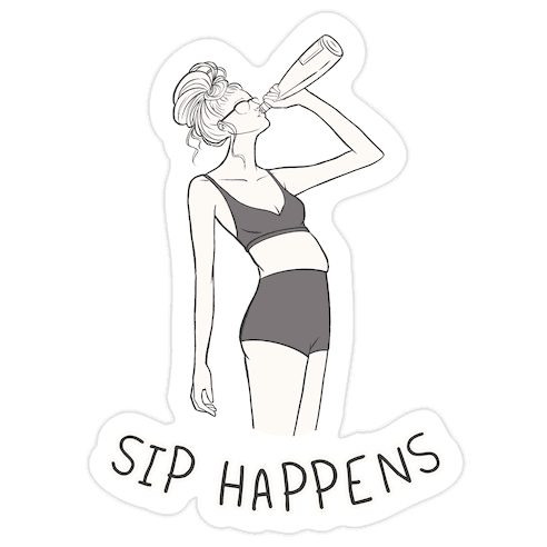 Sip Happens Die Cut Sticker