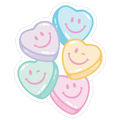 Smiley Candy Hearts Die Cut Sticker