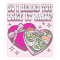 So I heard you like it raw? Sushi Heart Box Die Cut Sticker