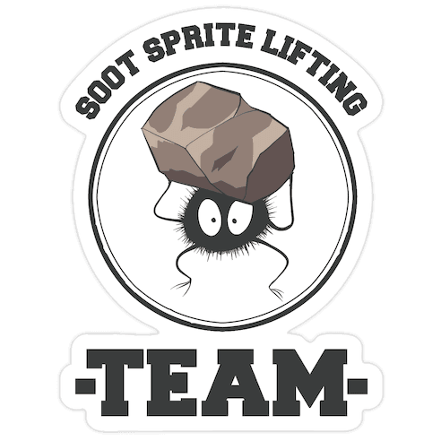Soot Sprite Lifting Team Die Cut Sticker