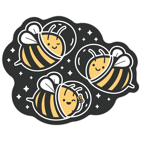 Space Bees Die Cut Sticker