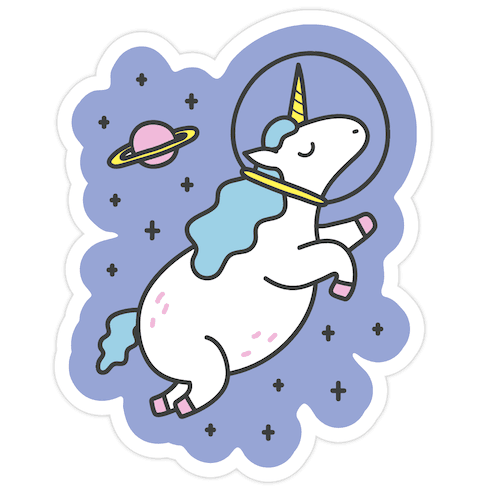 Space Unicorn Die Cut Sticker