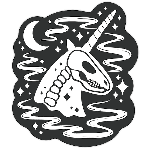 Spooky Ghost Unicorn Die Cut Sticker