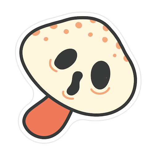 Spooky Mushrooms Die Cut Sticker