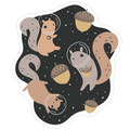 Squirrels In Space Die Cut Sticker