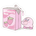 Strawberry Milk Kirby Parody Die Cut Sticker