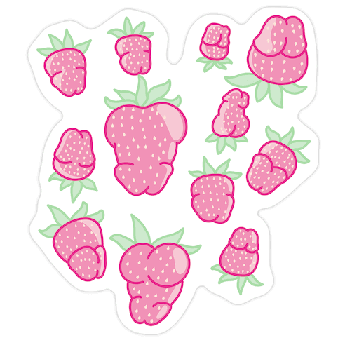 Strawberry Peens Pattern Die Cut Sticker