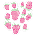 Strawberry Peens Pattern Die Cut Sticker