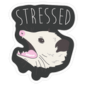 Stressed Opossum Die Cut Sticker
