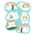 Sushi Bears Pattern Die Cut Sticker