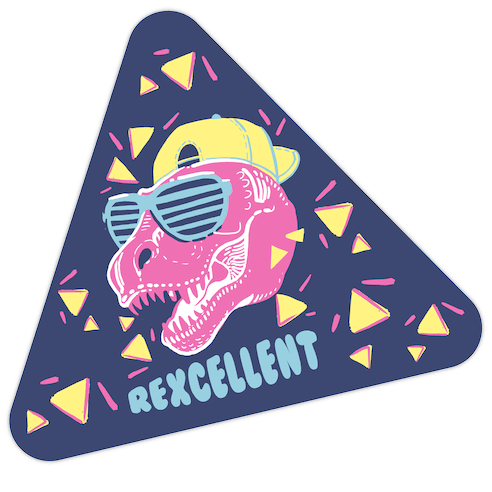 T-Rexcellent 90's Dinosaur Tyrannosaurus Die Cut Sticker