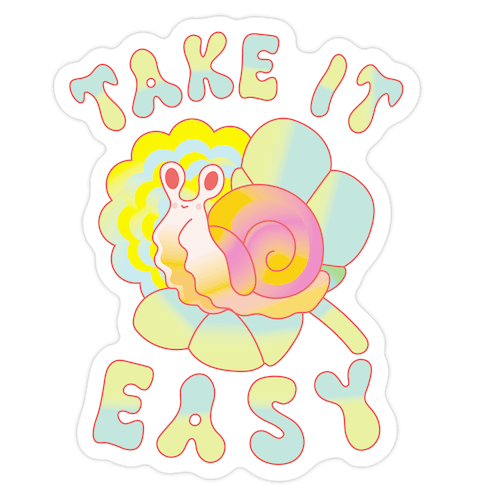 Take It Easy Groovy Snail Die Cut Sticker