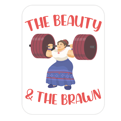 The Beauty and the Brawn Die Cut Sticker