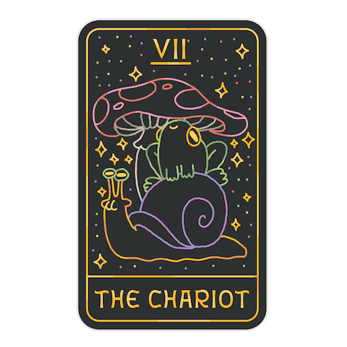 The Chariot Frog On a Snail Tarot Die Cut Sticker