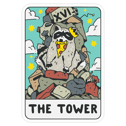The Garbage Tower Tarot Die Cut Sticker