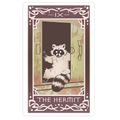 The Hermit Raccoon Tarot Card Die Cut Sticker